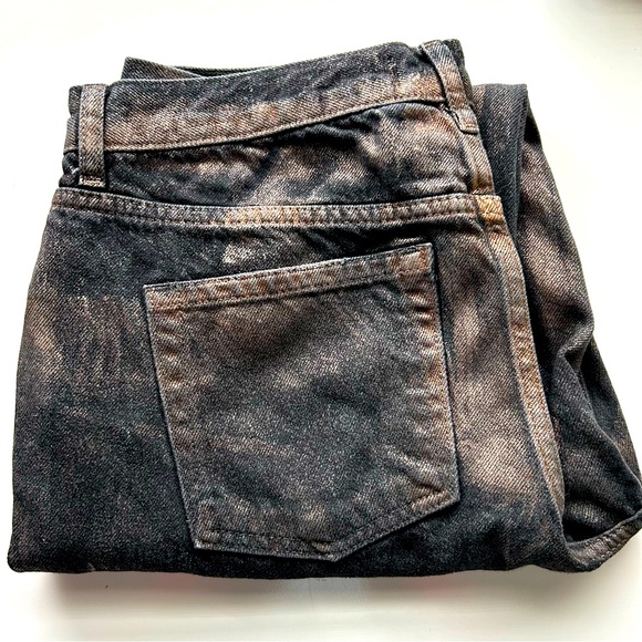 🔆Free People We the Free Maggie Metallic Coated Mocha Brown Jeans - Picture 8 of 9